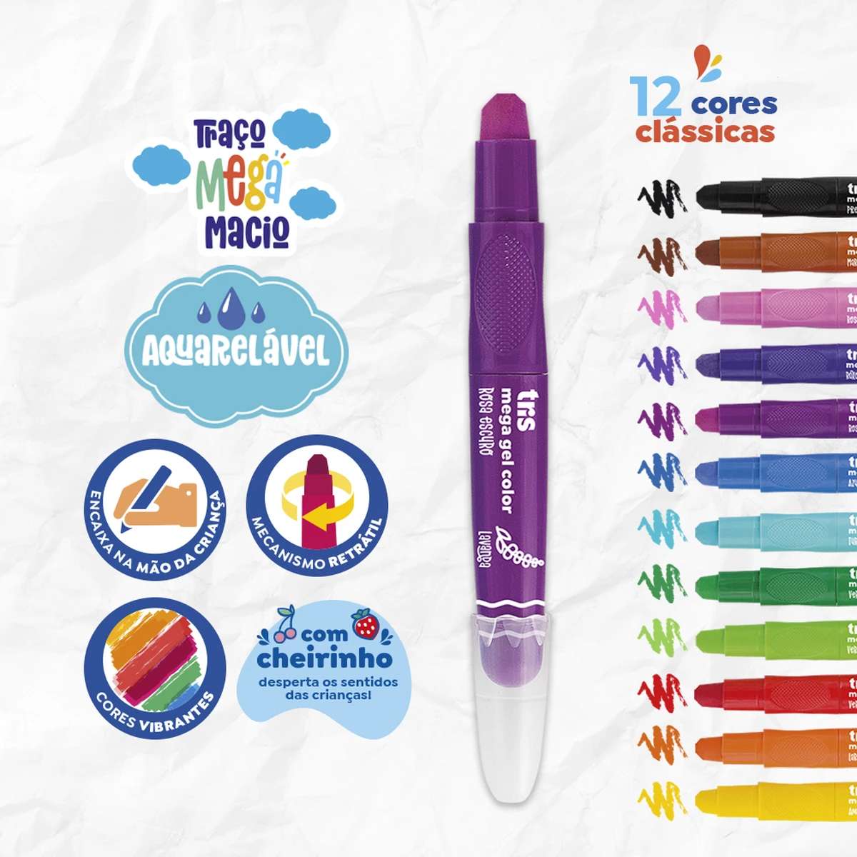 GIZ RETRATIL TRIS MEGA GEL COLOR 12 CORES