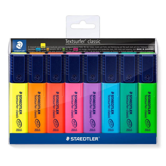 MARCADOR FLUORESCENTE STAEDTLER TEXTSURFER C/ 08 CORES CLASSIC