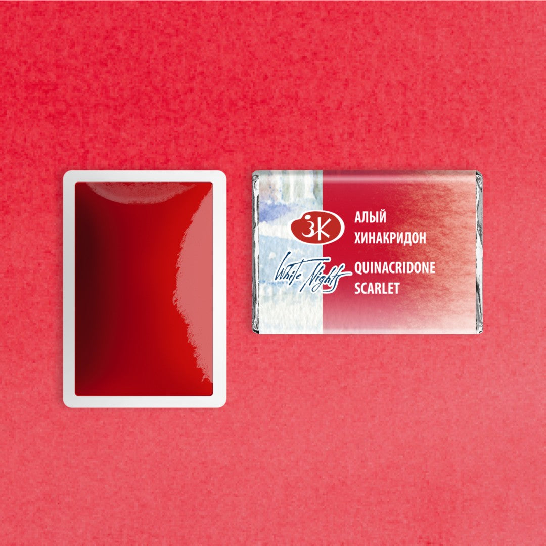 AQUARELA WHITE NIGHTS 385 QUINACRIDONE SCARLET FULL PAN S1