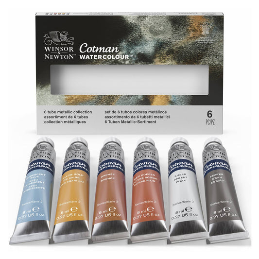 ESTOJO AQUARELA COTMAN 06 TUBOS CORES METALICAS 8ML 0390703