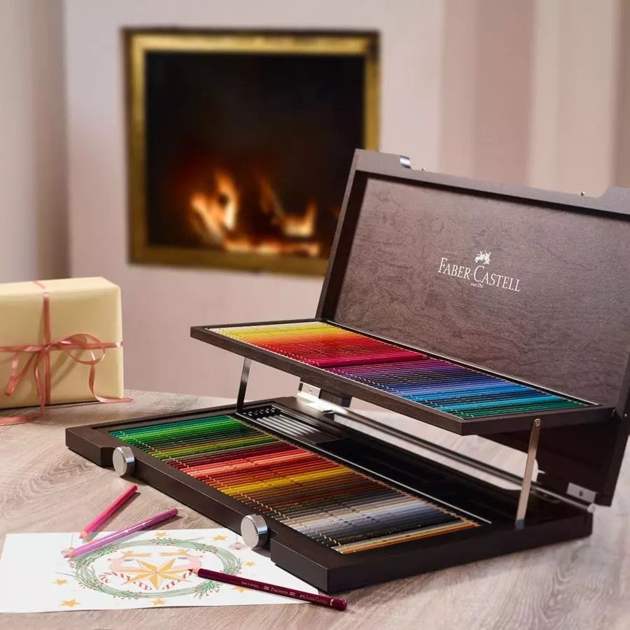 ESTOJO LAPIS COR FABER CASTELL POLYCHROMOS 120 CORES MADEIRA