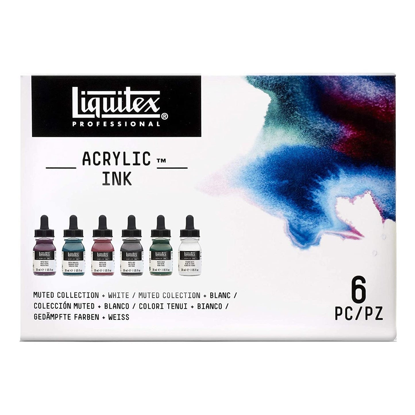 ESTOJO ACRILICA LIQUITEX INK! ACRYLIC 030ML C/ 06 MUTED