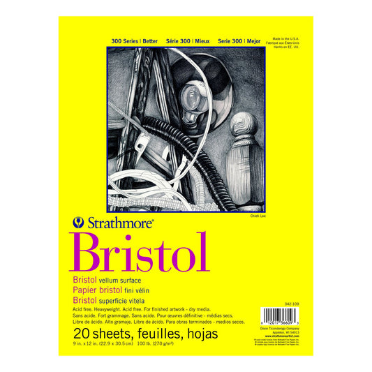 BLOCO STRATHMORE 300 SERIES BRISTOL VELLUM 22X30 270G/M2 20F