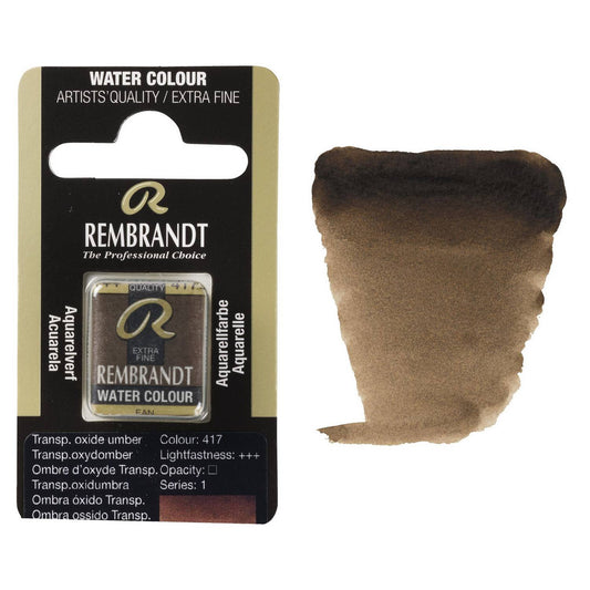 AQUARELA TALENS REMBRANDT HALF PAN 417 TRANSPARENT OXIDE UMBER S1