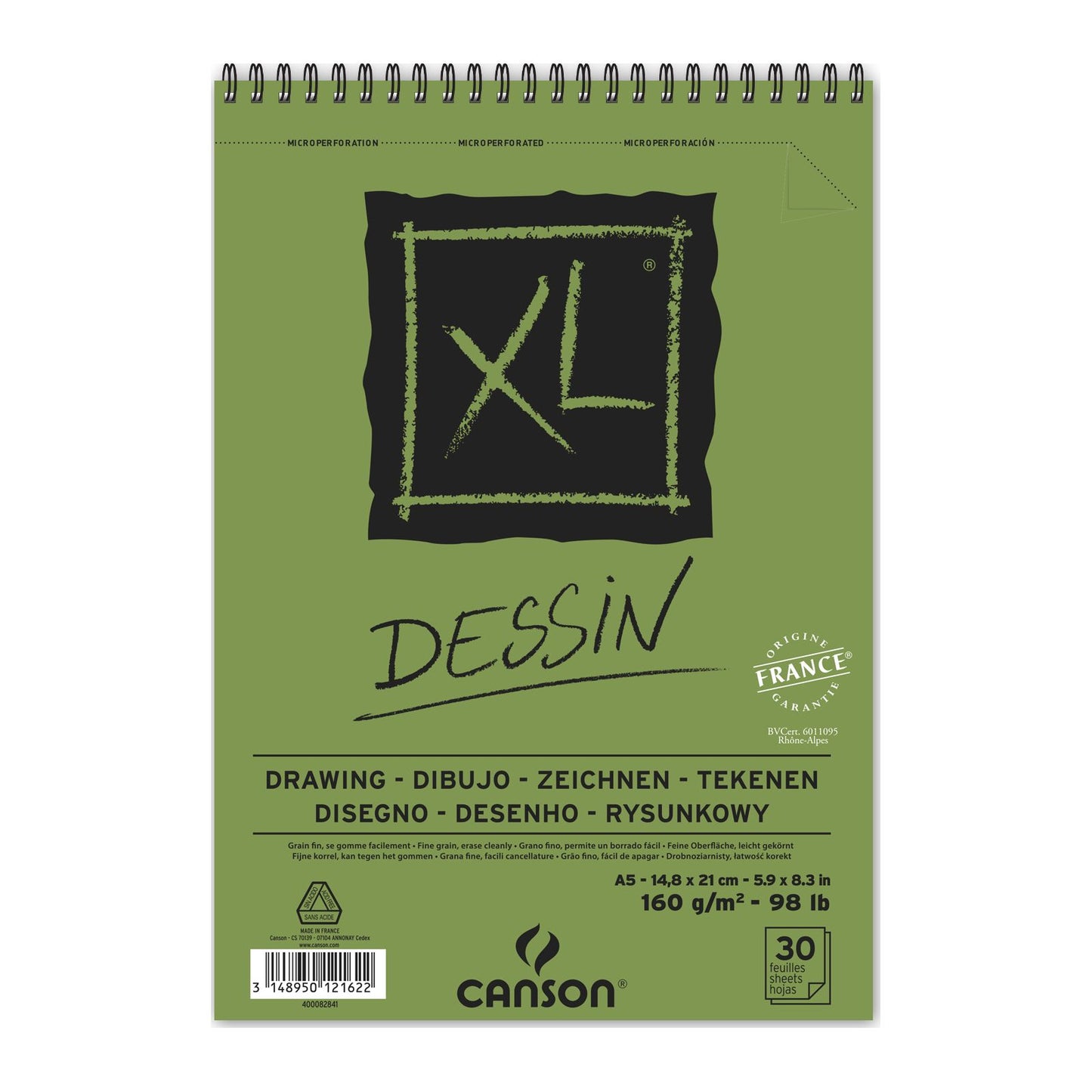 BLOCO CANSON XL DESSIN A5 160g/m2 30 FOLHAS