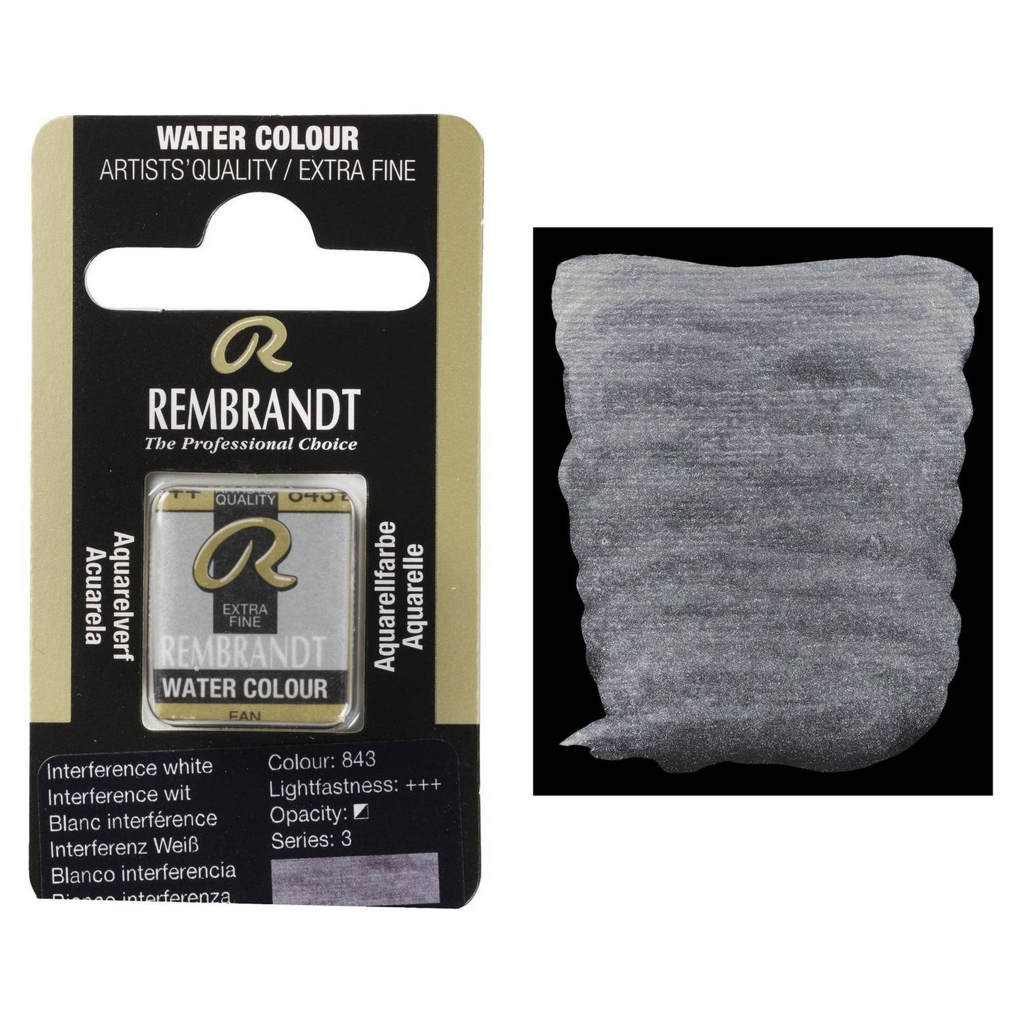AQUARELA TALENS REMBRANDT HALF PAN 843 INTERFERENCE WHITE S3