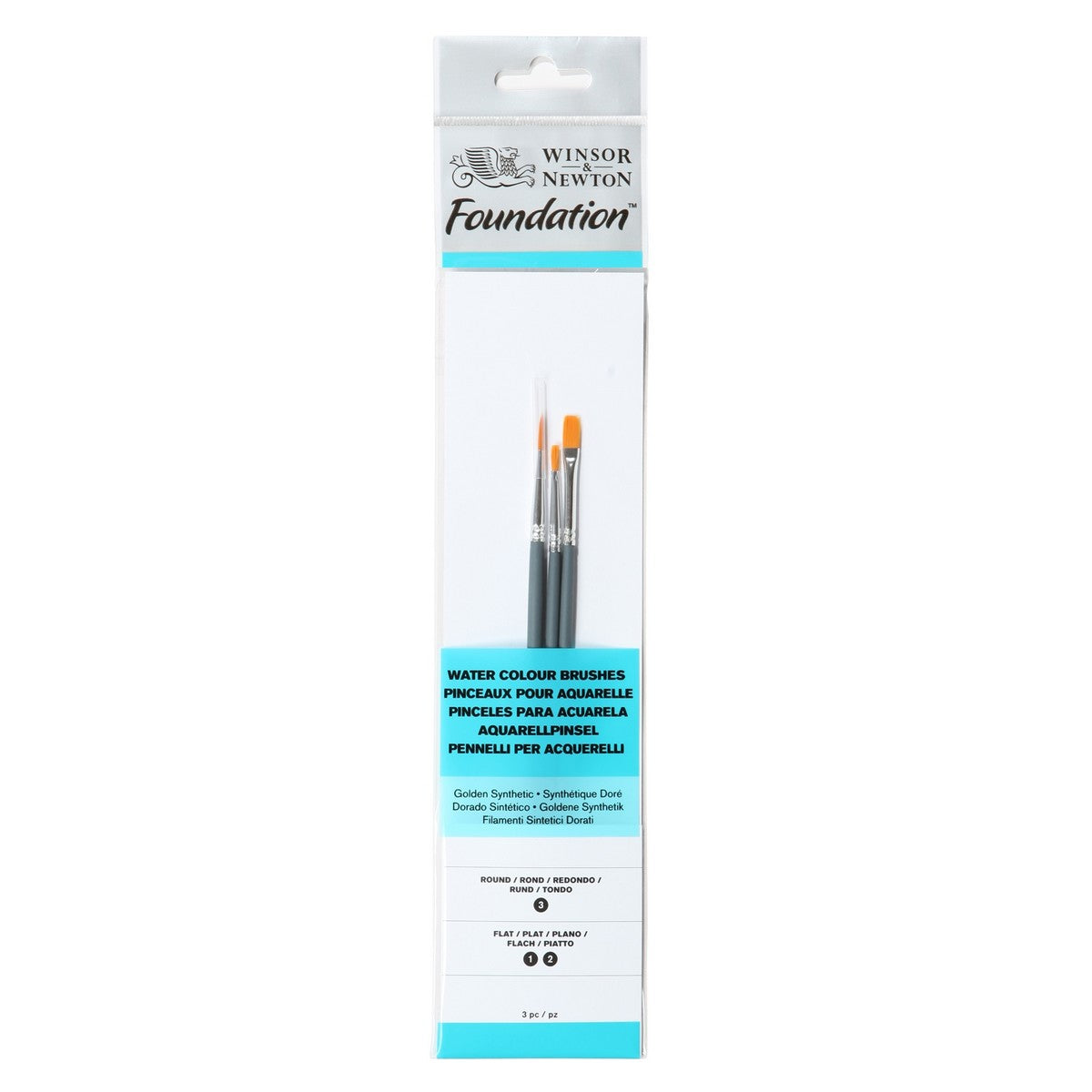 ESTOJO PINCEIS WINSOR & NEWTON FOUNDATION AQUARELA 012 CURTO SINTETICO