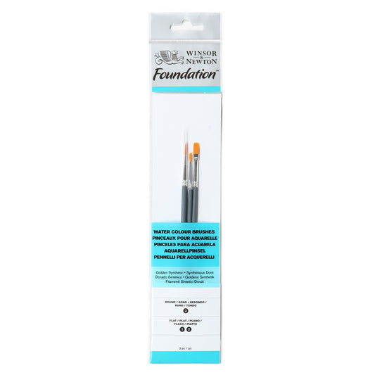 ESTOJO PINCEIS WINSOR & NEWTON FOUNDATION AQUARELA 012 CURTO SINTETICO