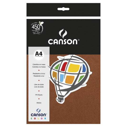 PAPEL CANSON COLOR 180G/M2 CHOCOLATE A4