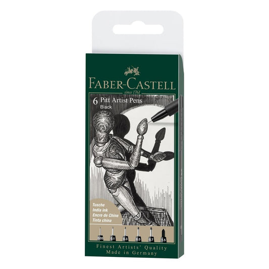 CANETA FABER CASTELL PITT 06 BLACKS (XXS-XS-S-F-M-1.5) 167154