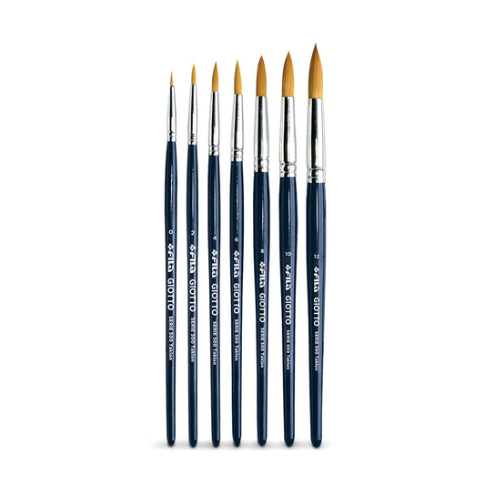 KIT 07 PINCEIS GIOTTO SERIE 500 SINTETICO TAKLON ROUND