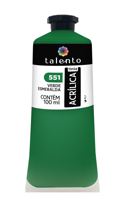 ACRILICA TALENTO 100ML 551 VERDE ESMERALDA