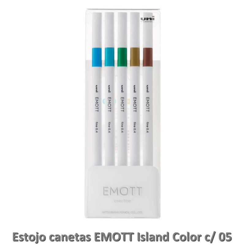 CANETA UNI-BALL EMOTT FINE 0,4MM 05 ISLAND COLOR Nº 04