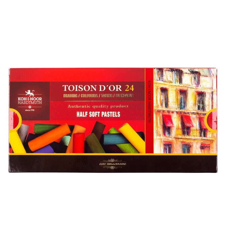 PASTEL SECO SOFT TOISON DOR 24 CORES HALF STICK KOH-I-NOOR