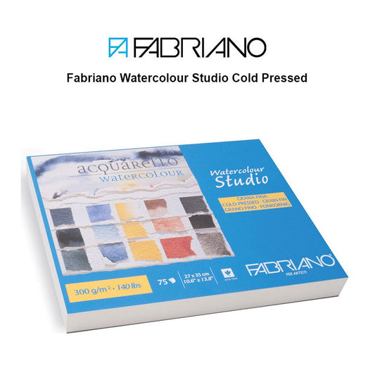 BLOCO FABRIANO WATERCOLOUR STUDIO 300g/m2 27x35 75 FLS 25% COTTON