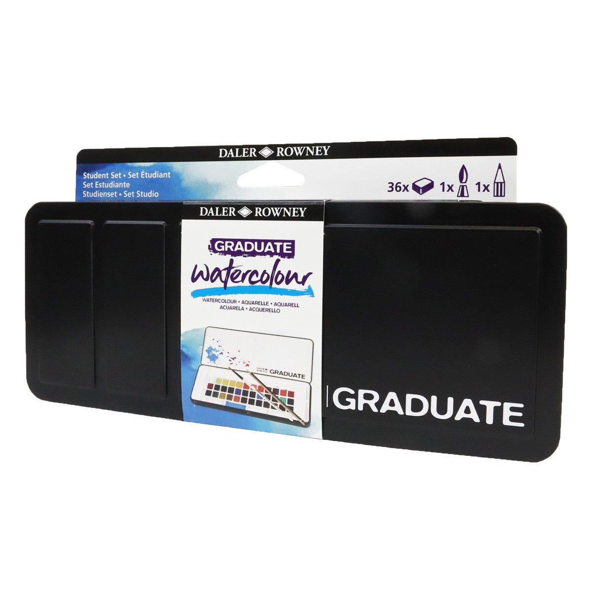 ESTOJO AQUARELA DALER ROWNEY GRADUATE 36 HALF PAN + ACESSORIOS