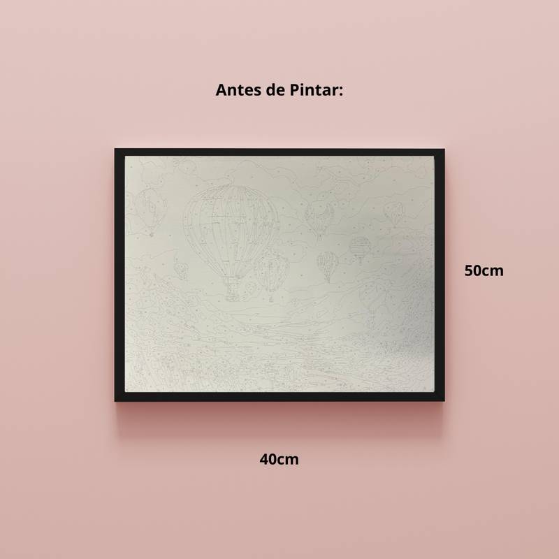 KIT DE PINTURA POR NUMEROS BALOES MAGICOS 40X50