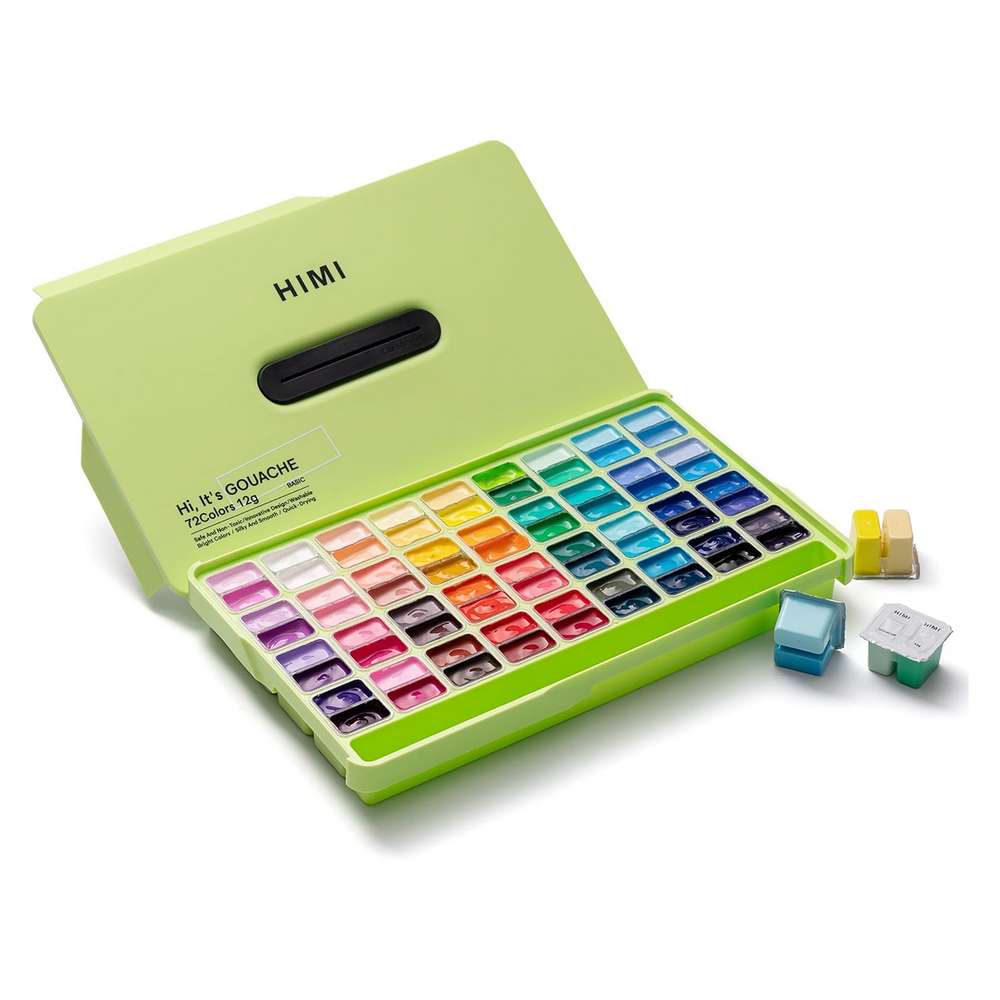 ESTOJO GOUACHE HIMI 72 CORES 12ML ESTOJO VERDE TST180