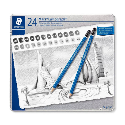 ESTOJO LAPIS GRADUADO STAEDTLER LUMOGRAPH CLASSIC C/ 24 G24