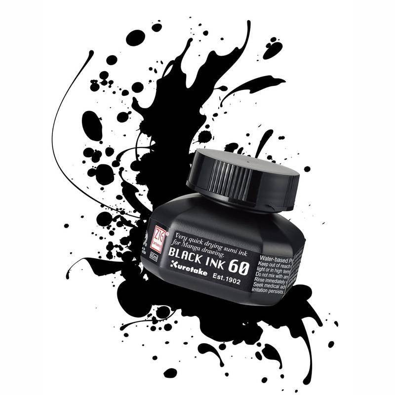 TINTA NANKIM KURETAKE CARTOONIST BLACK INK 60 CNCE104-6