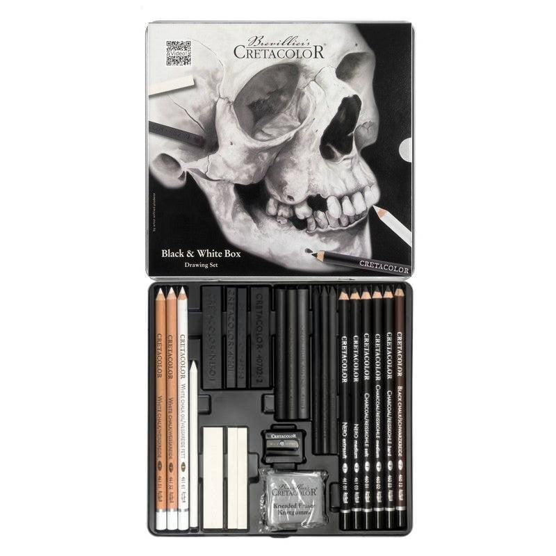 ESTOJO LAPIS ESBOCO CRETACOLOR BLACK & WHITE BOX (CAVEIRA)