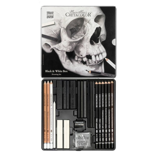 ESTOJO LAPIS ESBOCO CRETACOLOR BLACK & WHITE BOX (CAVEIRA)