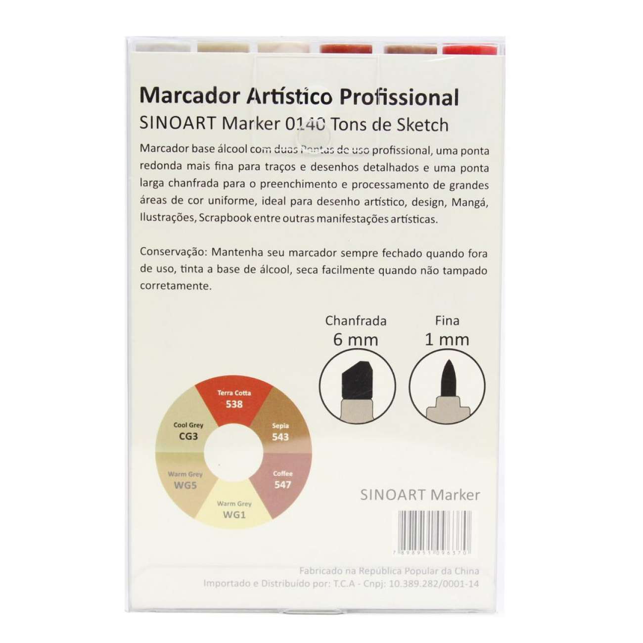 MARCADOR SINOART 06 TONS DE SKETCH SFB0140 (F)