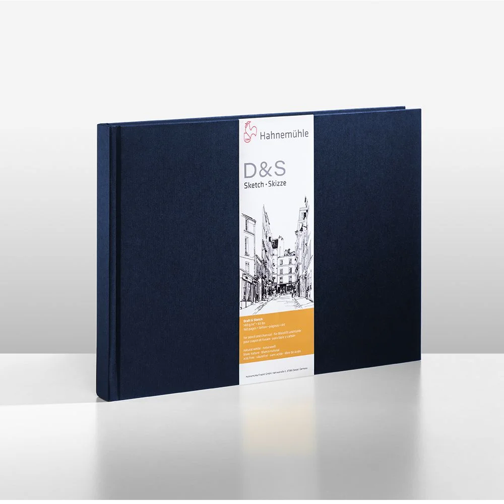 SKETCH BOOK HAHNEMUHLE D&S A4 140g/m2 AZUL LAND 80 FOLHAS