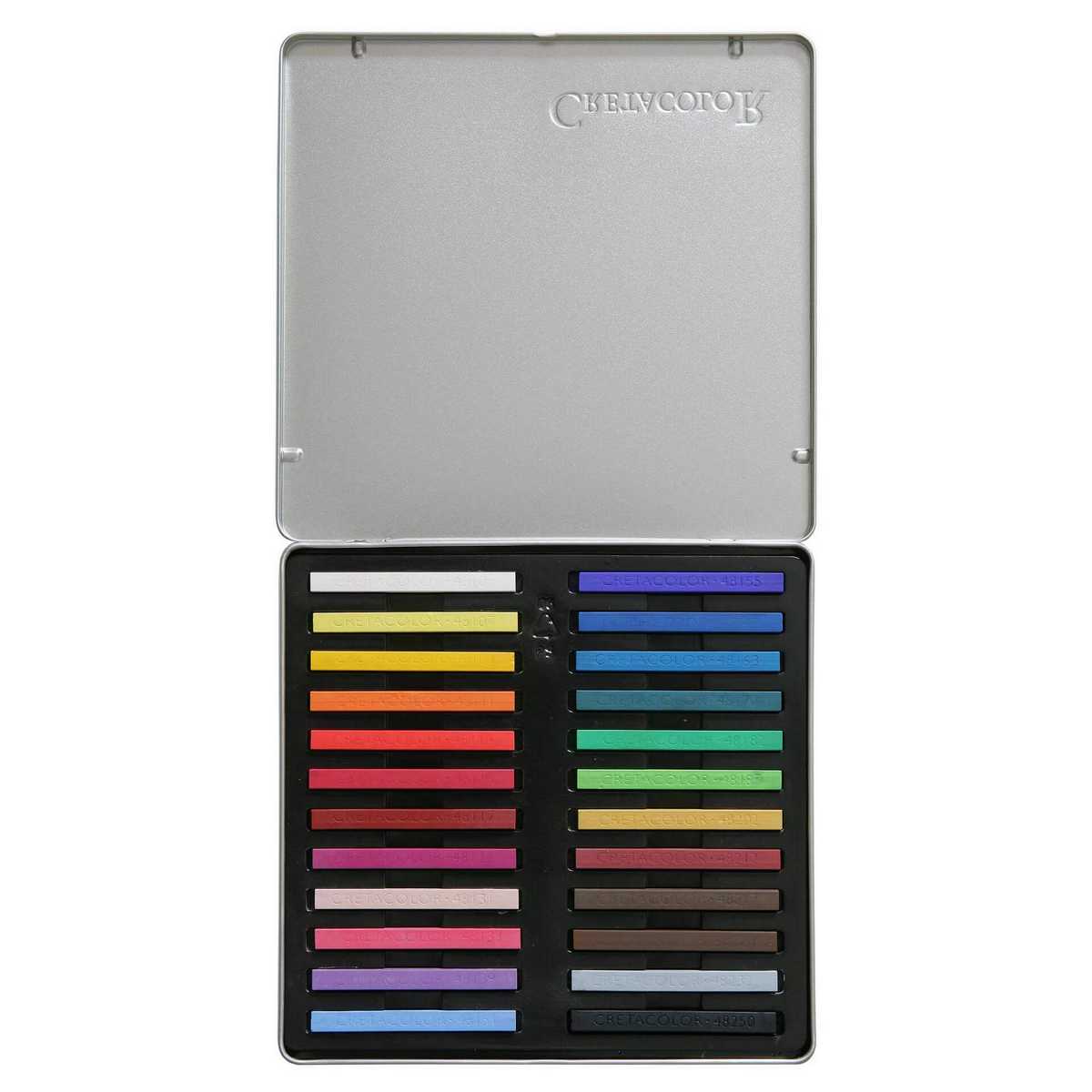 ESTOJO PASTEL CRETACOLOR HARD PASTELS 24 CORES METAL