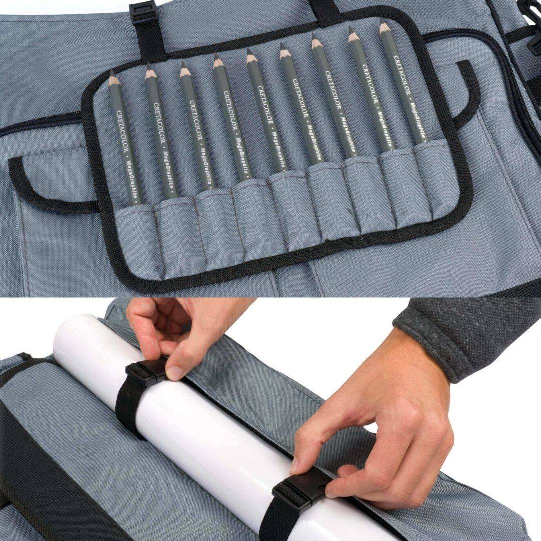 BOLSA CRETACOLOR C/ ALCA, ZIPER E DIVISORIAS 47x42x08cm 430 41