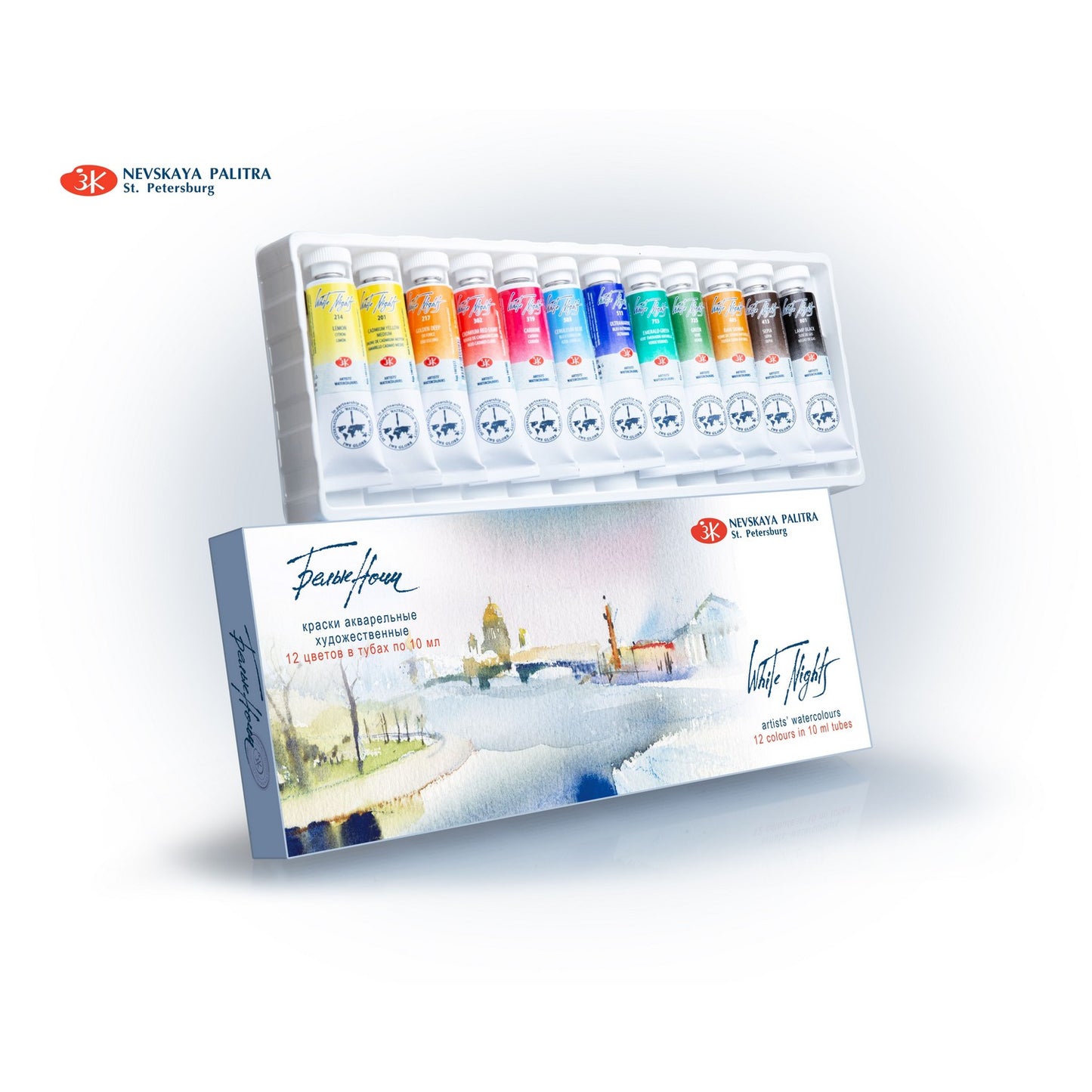ESTOJO AQUARELA WHITE NIGHTS 12 TUBOS 10ML 19411584