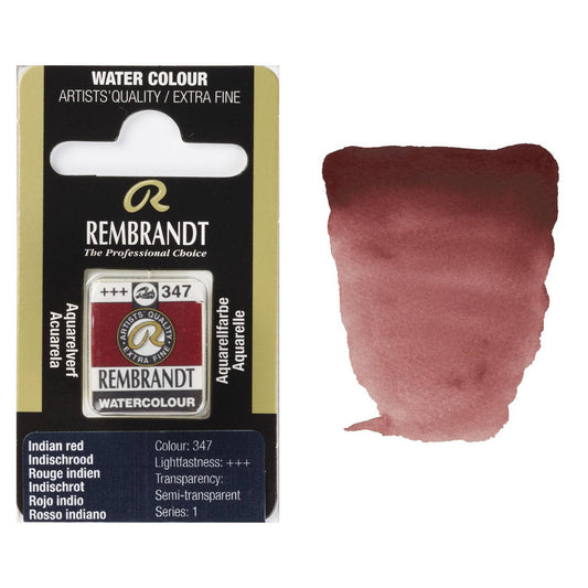 AQUARELA TALENS REMBRANDT HALF PAN 347 INDIAN RED S1