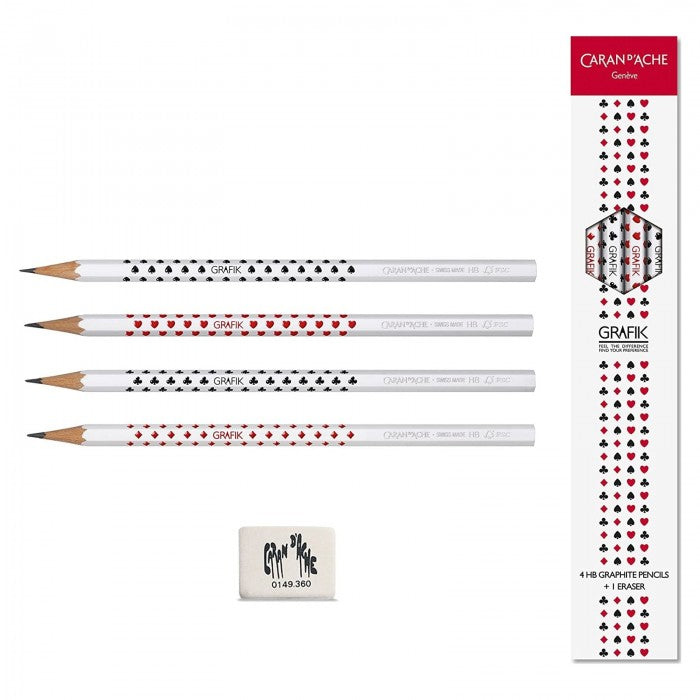 LAPIS GRAFITE CARAN D´ACHE GRAFIK HB C/ 04 UN + BORRACHA