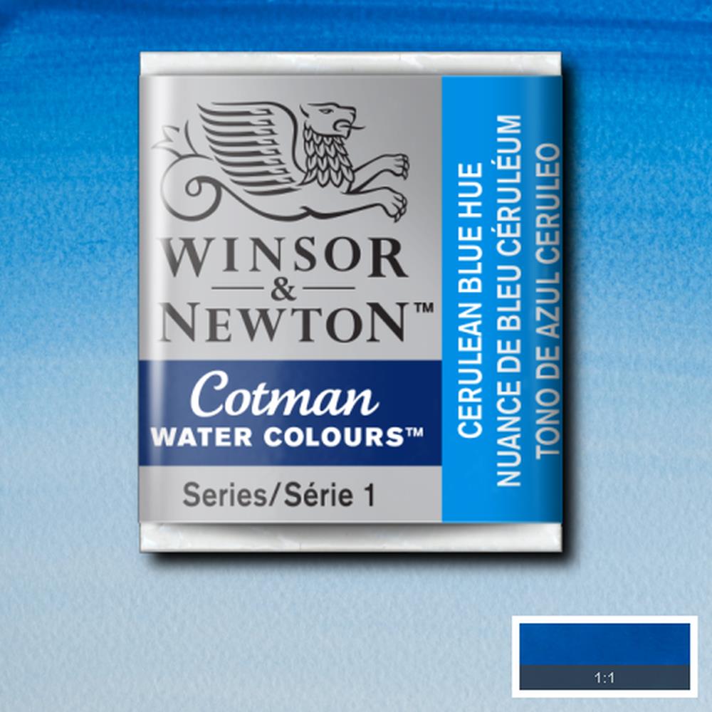 AQUARELA WINSOR NEWTON COTMAN HALF PAN 139 CERULEAN BLUE