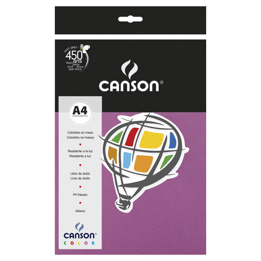 PAPEL CANSON COLOR 180G/M2 MALVA A4
