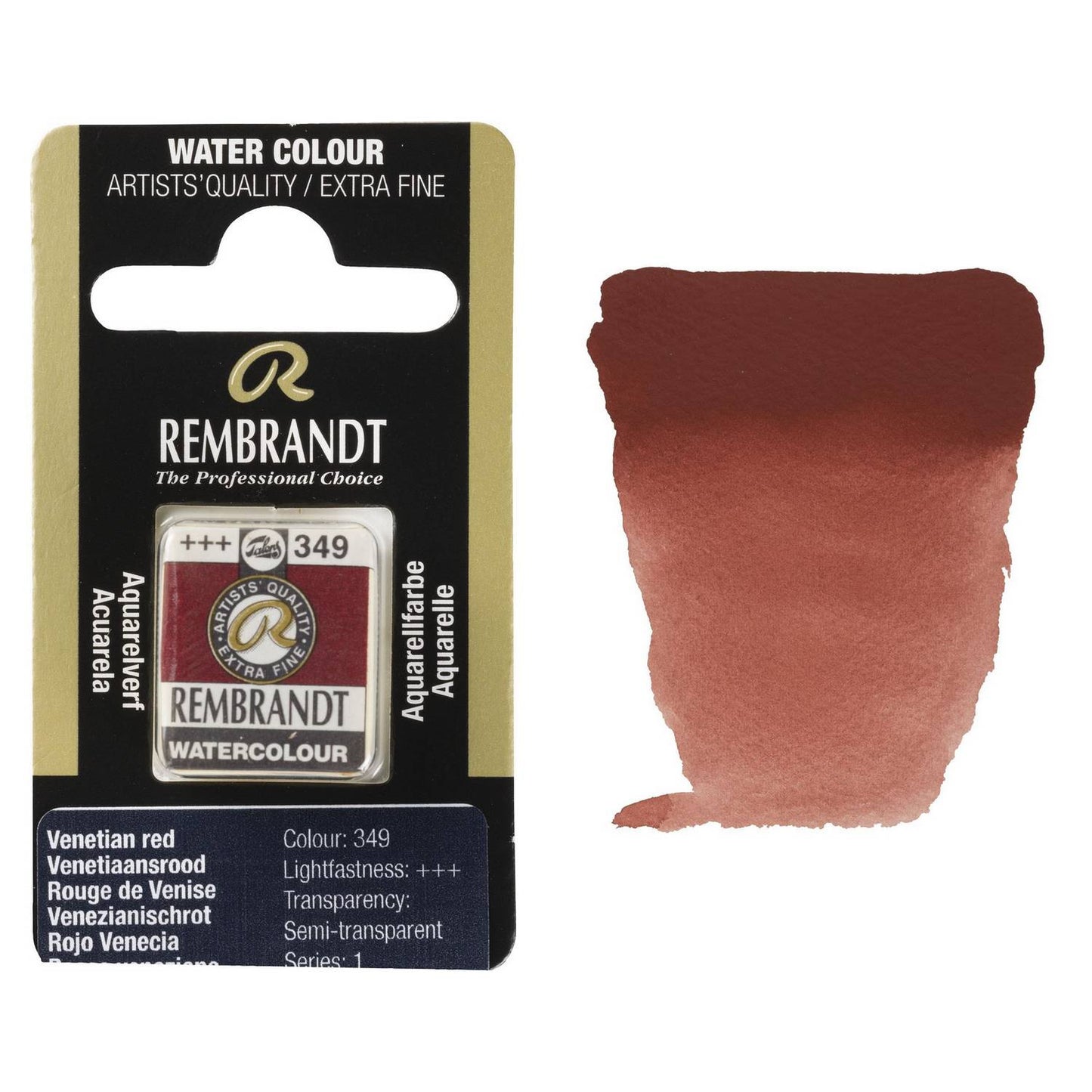 AQUARELA TALENS REMBRANDT HALF PAN 349 VENETIAN RED S1