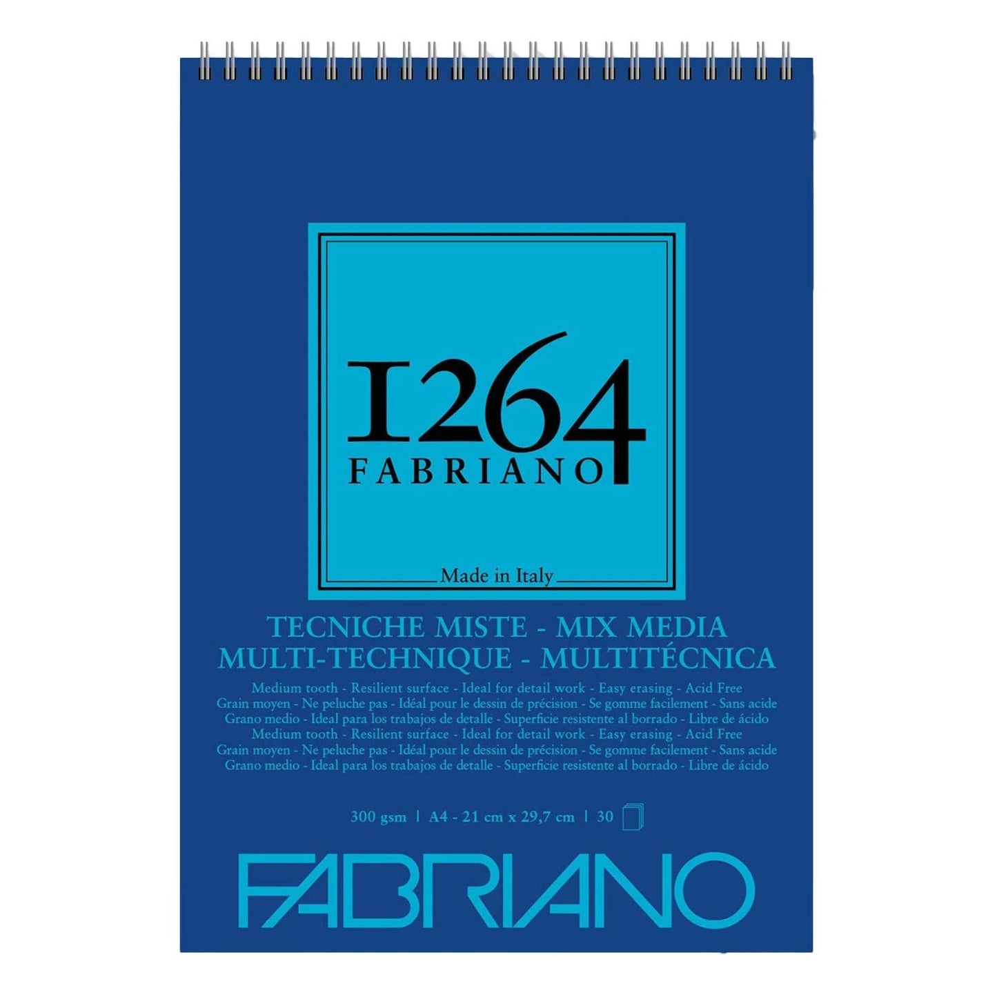 BLOCO FABRIANO 1264 MIX MEDIA 300G/M2 A4 25% COTTON 30F
