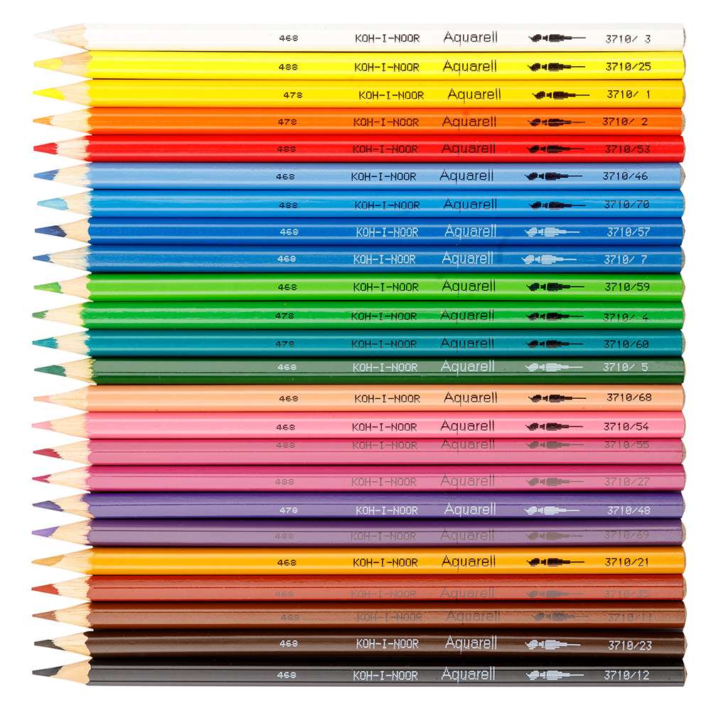 LAPIS AQUARELAVEL KOH-I-NOOR MONDELUZ 24 CORES PAPELAO ESCOLAR