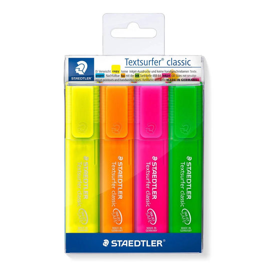 MARCADOR FLUORESCENTE STAEDTLER TEXTSURFER C/ 04 CORES 364 P