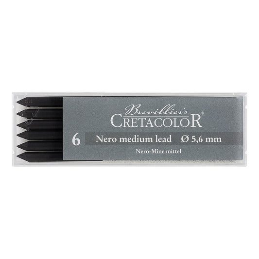 MINA CRETACOLOR 5,6mm 261 02 NERO LEAD MEDIUM C/ 06 UN