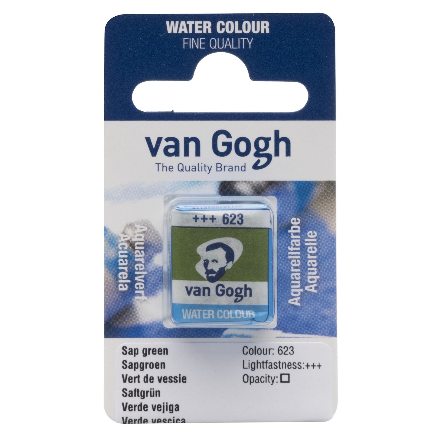 AQUARELA TALENS VAN GOGH HALF PAN 623 SAP GREEN