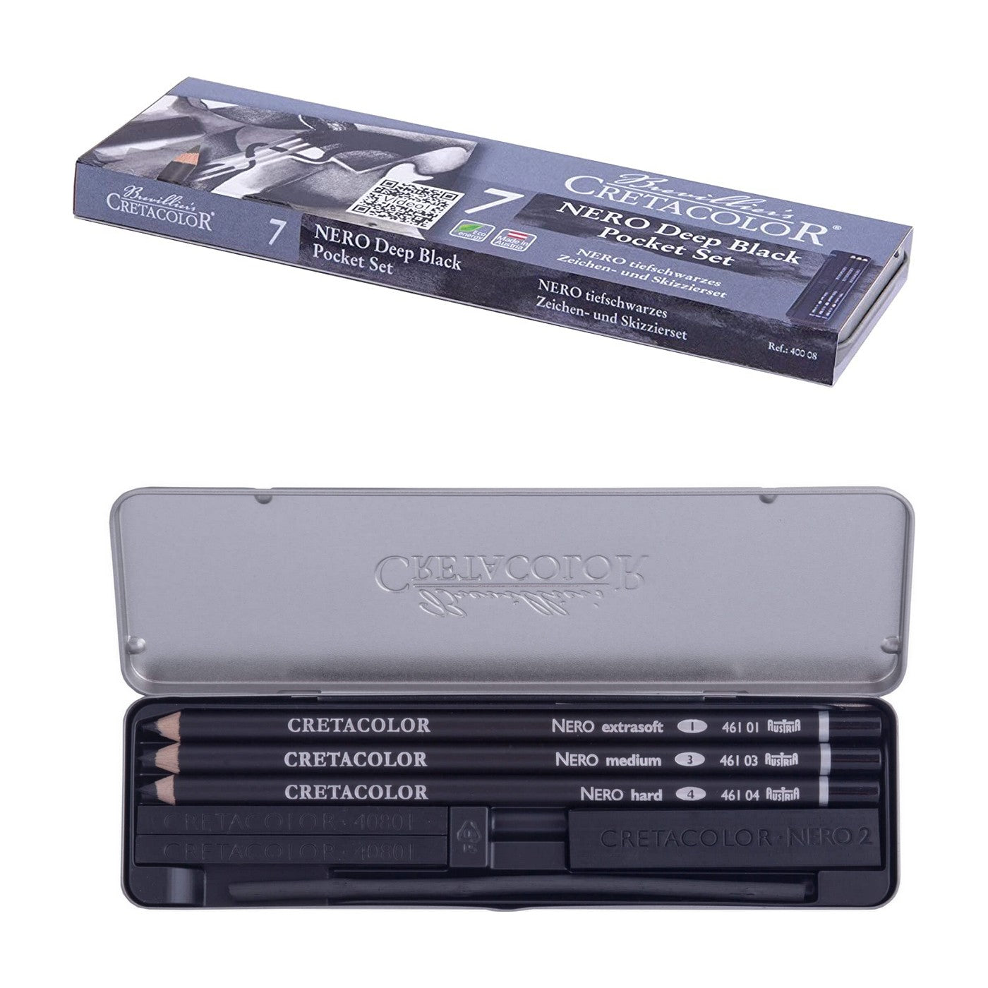 ESTOJO LAPIS ESBOÇO CRETACOLOR NERO DEEP BLACK POCKET C/ 07