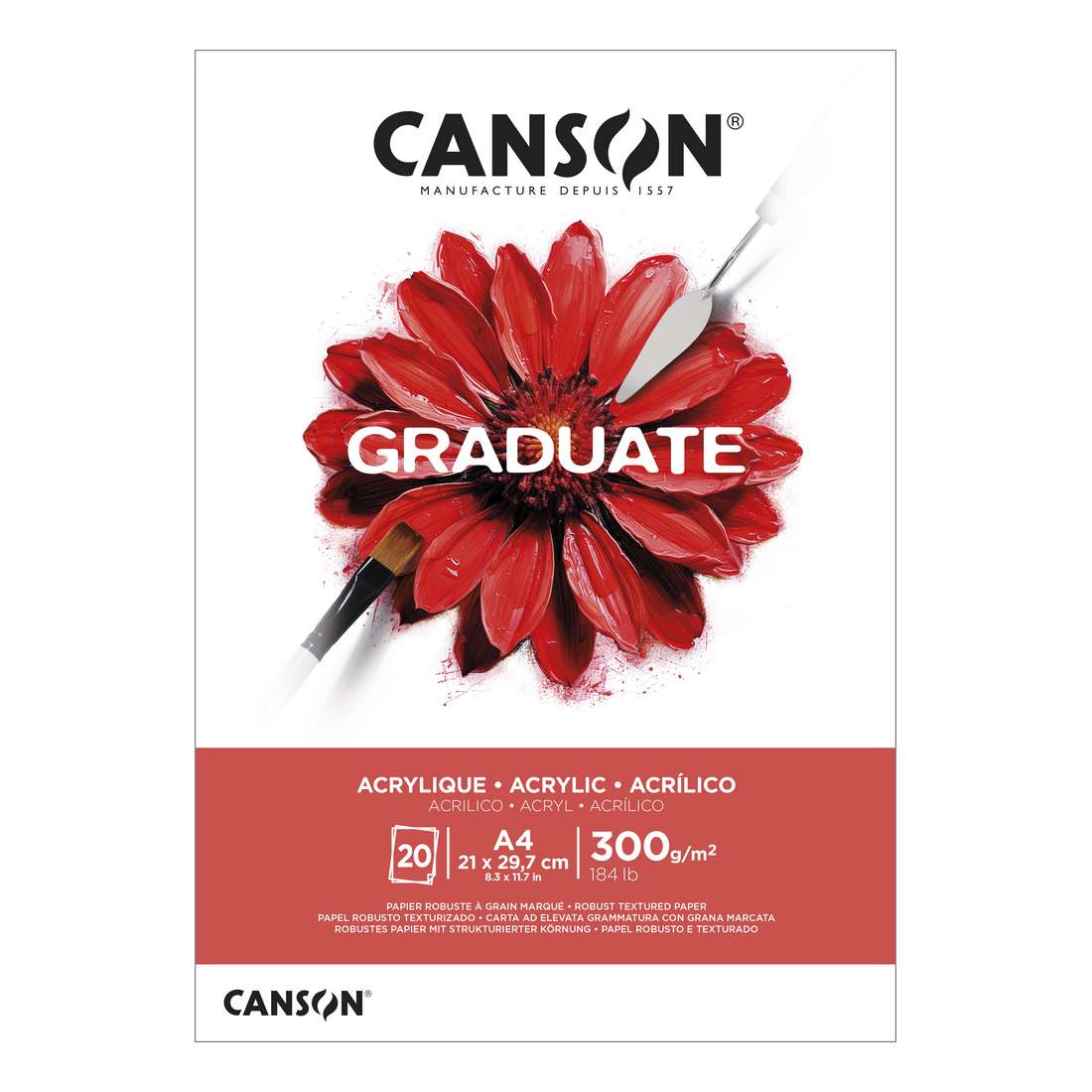BLOCO CANSON GRADUATE ACRILICO A4 300G 20FL