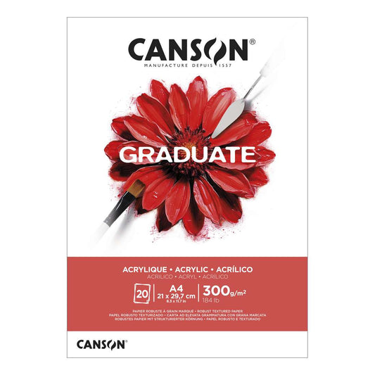 BLOCO CANSON GRADUATE ACRILICO A4 300G 20FL