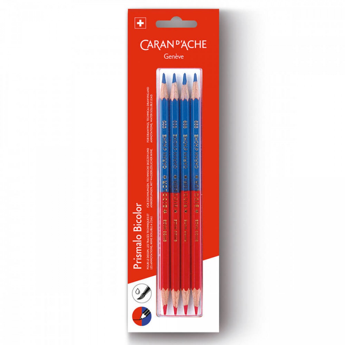 LAPIS AQUARELAVEL CARAN DACHE PRISMALO BICOLOR C/ 04 UN 999304