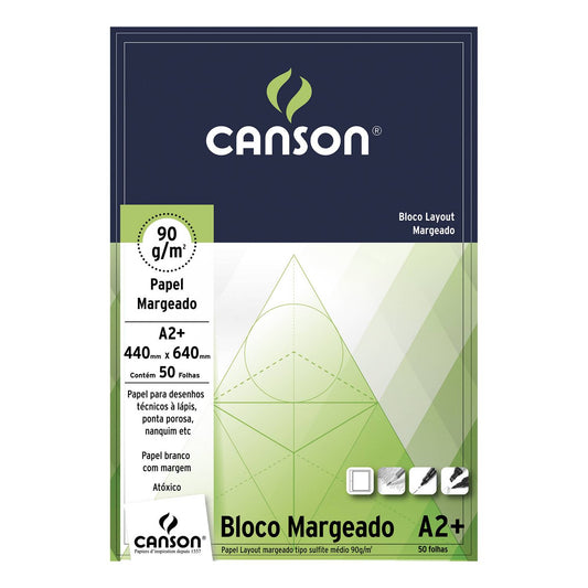 BLOCO CANSON LAY OUT MARGEADO A2 90g/m2 50 FOLHAS
