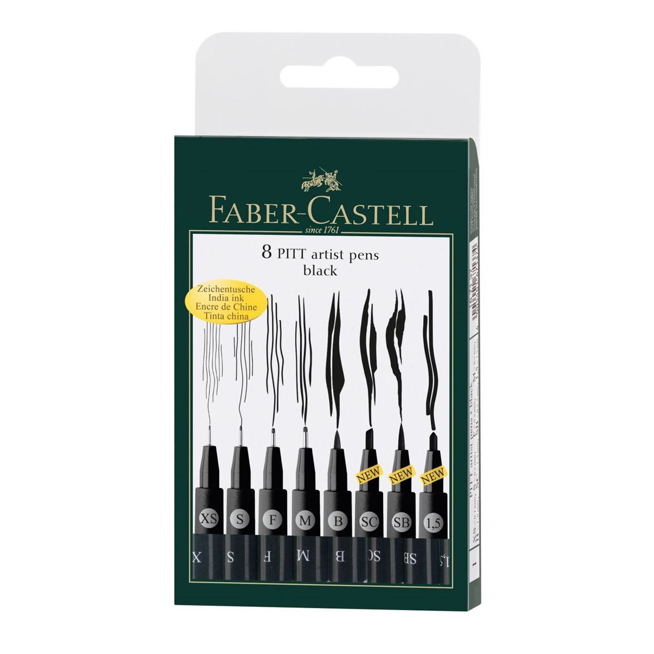 CANETA FABER CASTELL PITT 08 PONTAS PRETA 167137