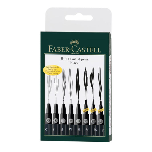 CANETA FABER CASTELL PITT 08 PONTAS PRETA 167137