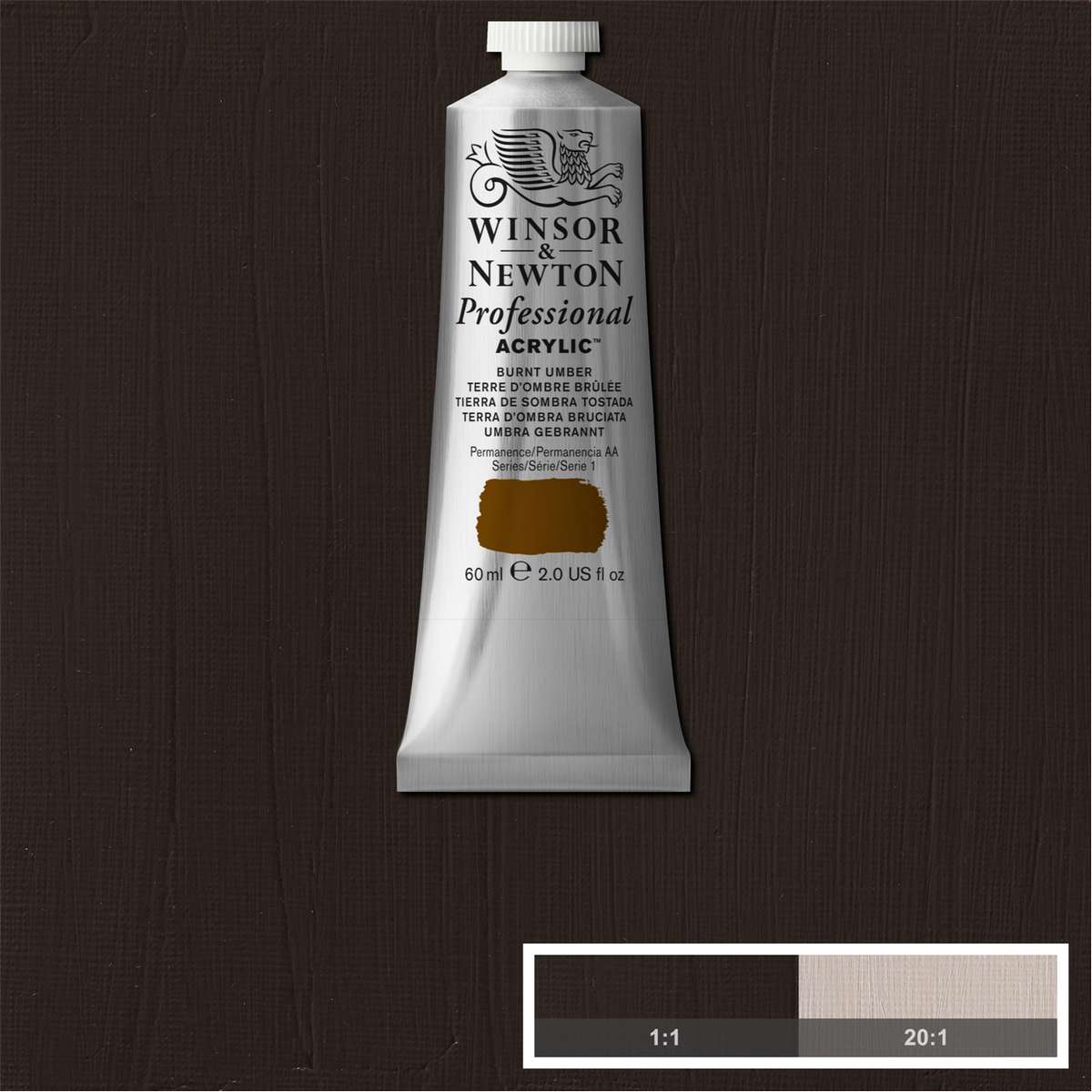 ACRILICA WINSOR NEWTON PROFISSIONAL 60ML 076 BURNT UMBER S1