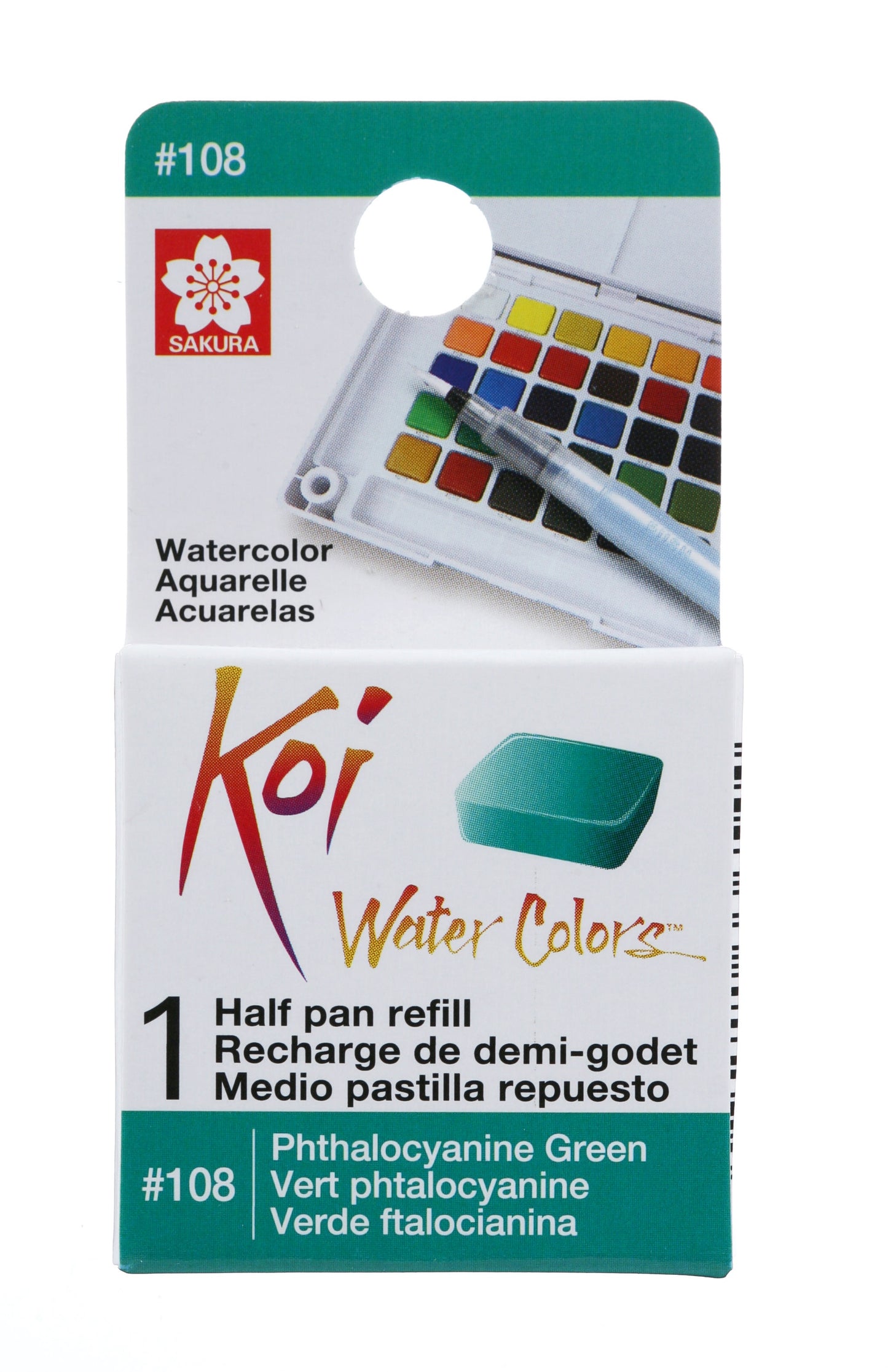 AQUARELA SAKURA KOI HALF PAN VERDE FTALOCIANINA - 108